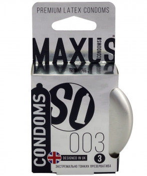 Экстремально тонкие презервативы в железном кейсе Maxus 003 Extra Thin - 3 шт.