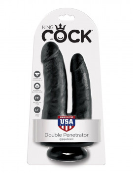 Чёрный анально-вагинальный фаллоимитатор Double Penetrator - 20,9 см.