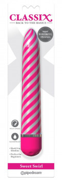Розовый вибратор Sweet Swirl Vibrator - 21,3 см.