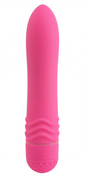 Розовый водонепроницаемый вибратор Neon Luv Touch Vibe - 19 см.