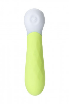 Лаймовый мини-вибратор S-Hande Mini 3 с рельефом - 11,8 см.