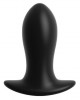 Черные трусики Remote Lace Peek-a-Boo S-M-L с вибрацией и анальным стимулятором, черный