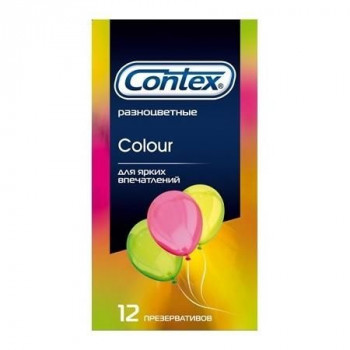 Разноцветные презервативы Contex Colour - 12 шт.