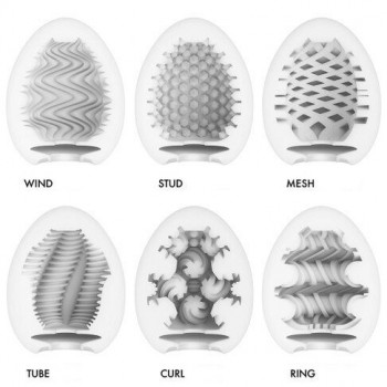 Набор из 6 мастурбаторов Tenga Egg IV с различным рельефом